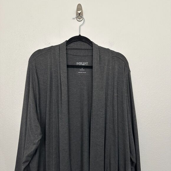 NWT Torrid Super Soft Open Front Duster Cardigan Gray Warterfall Long Women's 3X - Picture 2 of 9